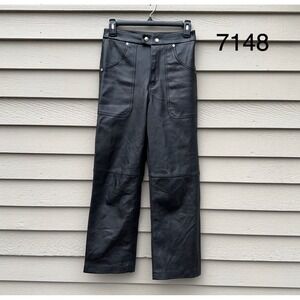 Blank NYC Baxter Faux Leather Pants Womens 25 Black Straight Leg Vegan Leather